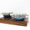 The Artisan Emporium Blue Swirl Hand-painted Snack Bowls Set Of 2