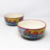 The Artisan Emporium Exotic Panorama Hand-painted Serving Bowls Set Of 2 Large