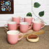 The Artisan Emporium Classic Pink Ceramic Cups/Mugs Set Of 6