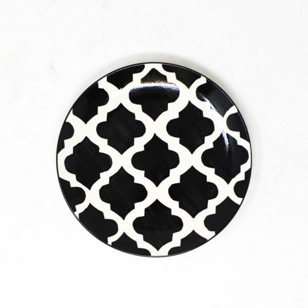 The Artisan Emporium Black Moroccan Hand-painted Side Plates Set Of 4(7 inches)