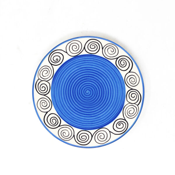 The Artisan Emporium Blue Swirl Hand-painted Side Plates Set Of 4(7 inches)