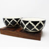 The Artisan Emporium Black Moroccan Hand-painted Serving Bowls Set Of 2 Large