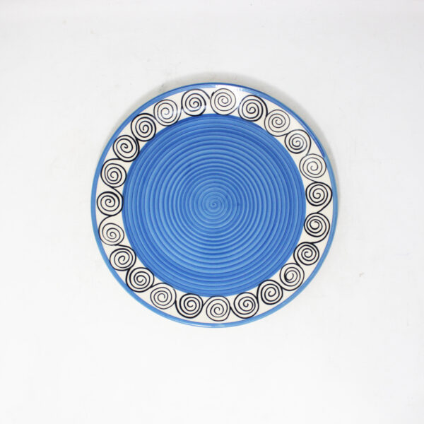 The Artisan Emporium Blue Swirl Hand-painted Dinner Plates Set Of 4(10 inches)