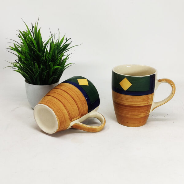 The Artisan Emporium Ceramic Hand-painted Boho Fiesta Mugs Set Of 2