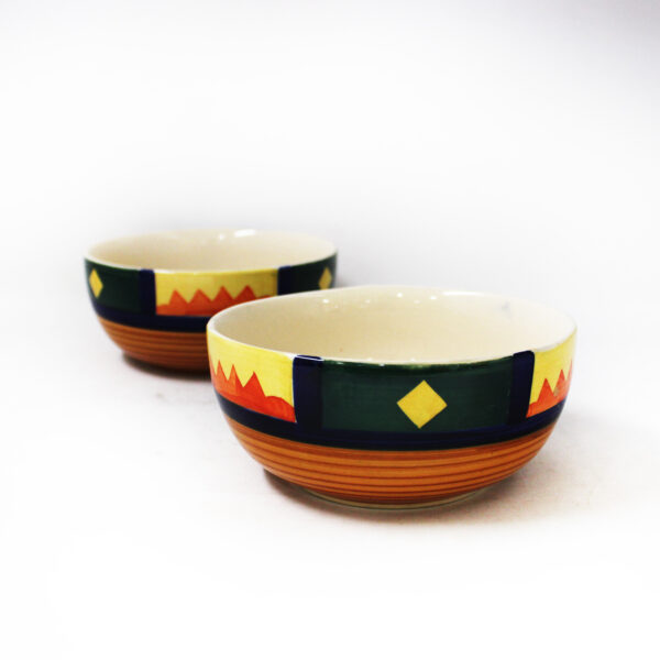 The Artisan Emporium Boho Fiesta Hand-painted Serving Bowls Set Of 2 Large