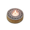 Round Mandala Wooden Block Handcrafted Tealight Candle Holder from The Artisan Emporium