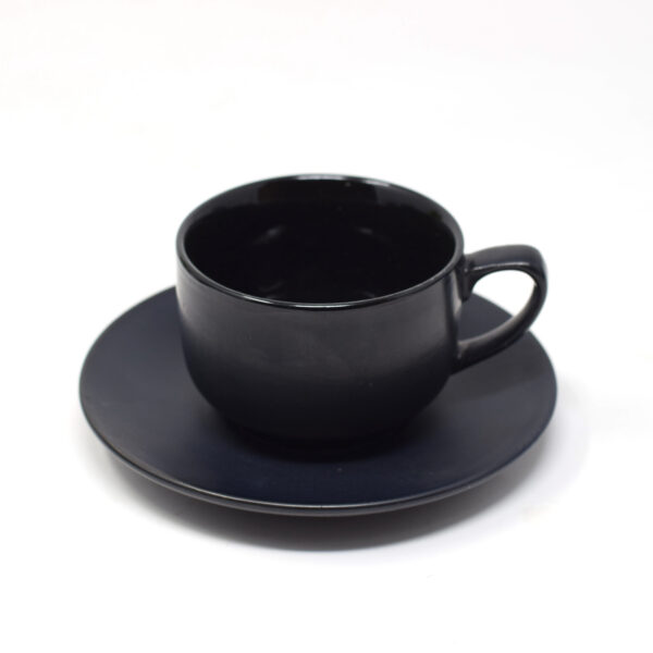 The Artisan Emporium Ceramic Black Matte Finish Tea Cup & Saucer Set of 6
