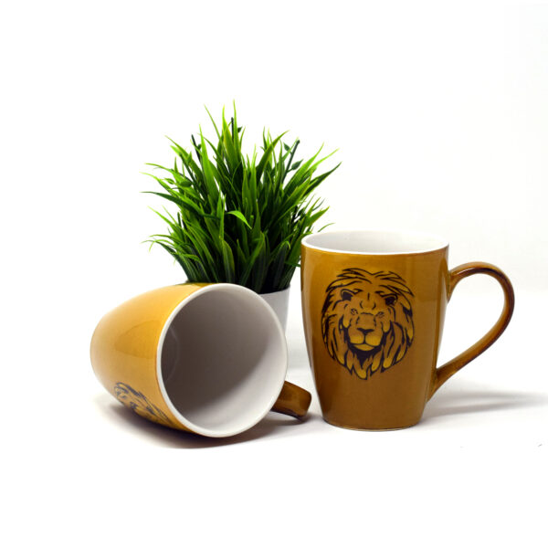 The Artisan Emporium Lion Print Mugs Set Of 2
