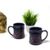The Artisan Emporium Ceramic Mauve & Blue Drip Mugs Set Of 2