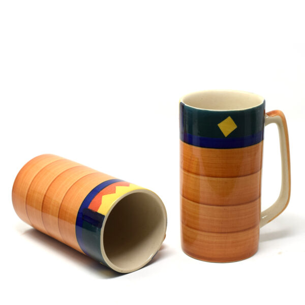 The Artisan Emporium Ceramic Hand-painted Boho Fiesta Jumbo Beer Mugs Set Of 2