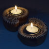 Paisley Wooden Block Handcrafted Tealight Candle Holder from The Artisan Emporium