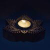 Lotus Wooden Block Handcrafted Tealight Candle Holder from The Artisan Emporium