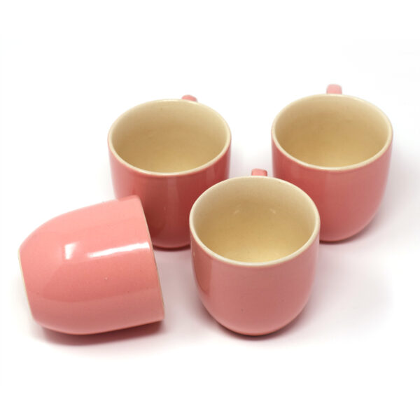 The Artisan Emporium Classic Pink Ceramic Cups/Mugs Set Of 6