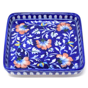 The Artisan Emporium Blue Pottery Handcrafted Tray-Blue Color