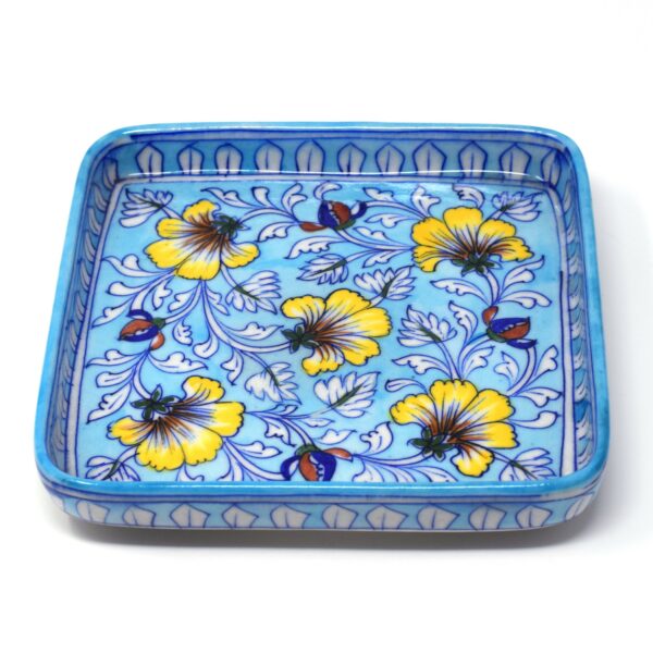 The Artisan Emporium Blue Pottery Handcrafted Tray-Blue Color