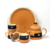 The Artisan Emporium Boho Fiesta Ceramic Hand-painted Tea Set Of 1 Kettle, 1 Tray & 4 Tea Cups