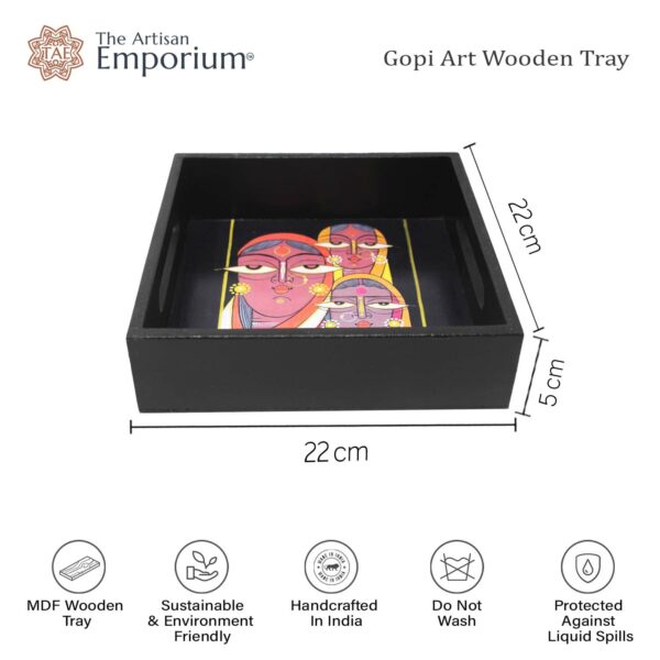 The Artisan Emporium Gopi Art Wooden Serving/Decor Tray(MDF Board)
