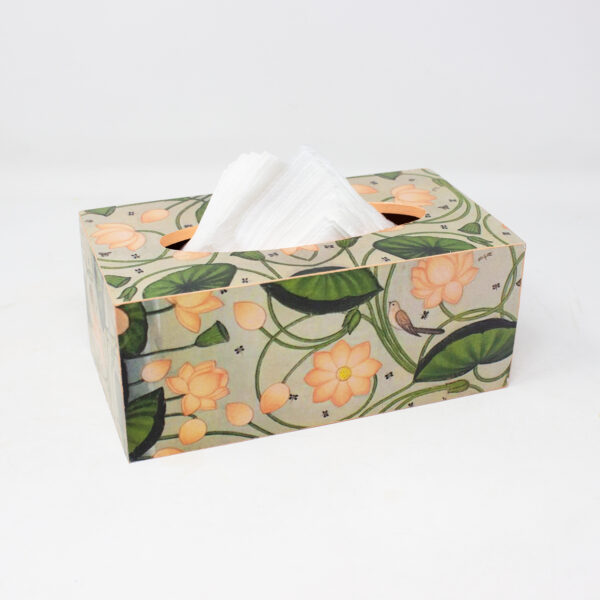 The Artisan Emporium Blooming Floral Wooden Tissue Holder Box, Napkin Holder Box
