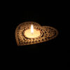 Heart Wooden Block Handcrafted Tealight Candle Holder from The Artisan Emporium