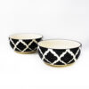 The Artisan Emporium Black Moroccan Hand-painted Serving Bowls Set Of 2 Large