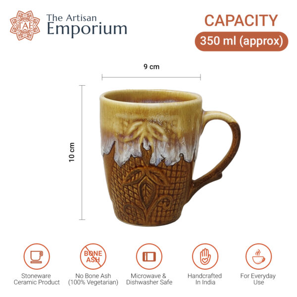The Artisan Emporium Ceramic Snowy Drip Mugs Set Of 2