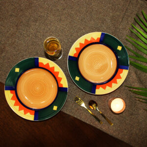 The Artisan Emporium Boho Fiesta Hand-painted Pasta Plates Set Of 2(9 inches)