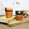 The Artisan Emporium Ceramic Hand-painted Boho Fiesta Mugs Set Of 2