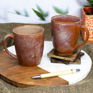 The Artisan Emporium Ceramic Rusty Brown Mugs Set Of 2