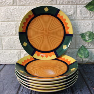 Boho Fiesta Ceramic Dinner Plates Set Of 6 - The Artisan Emporium
