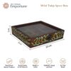 Wild Tulip Handcrafted Wooden Spice Box(Sheesham Wood, 9 compartments)-The Artisan Emporium