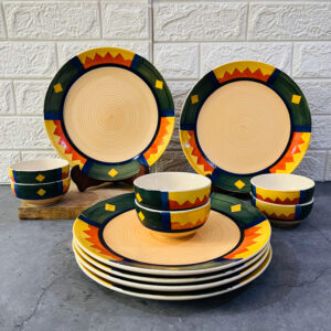 Boho Fiesta Ceramic Dinner Set of 12 Pieces