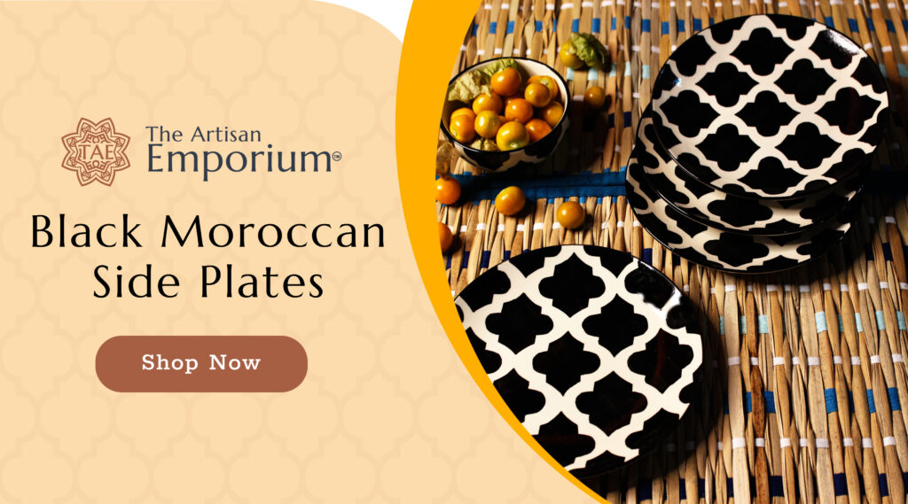 Black Moroccan Ceramic Side Plates - TAE