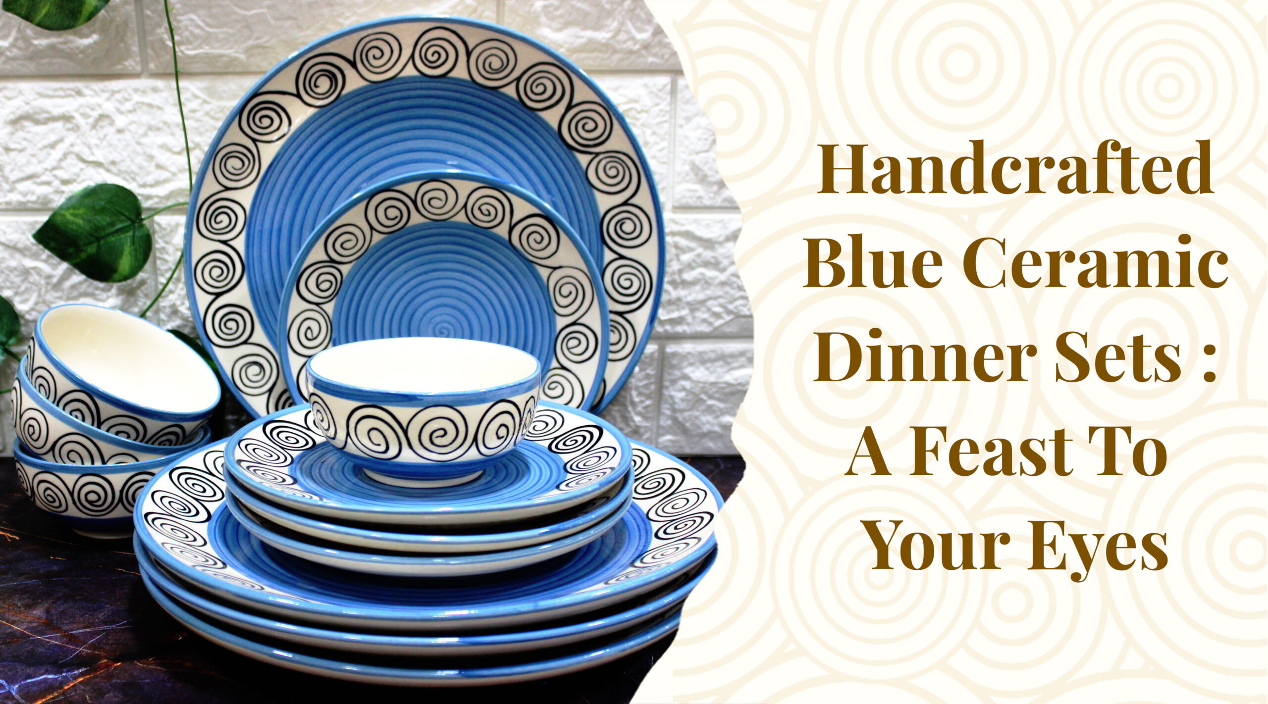 The Artisan Emporium Blue Ceramic Dinner Set