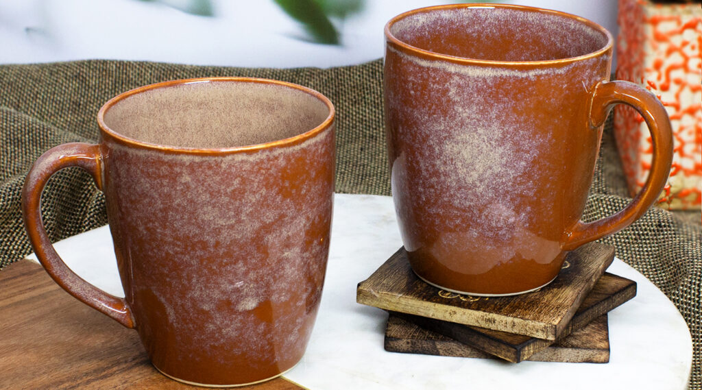 Rustic Caramel Ceramic Coffee Mugs - TAE