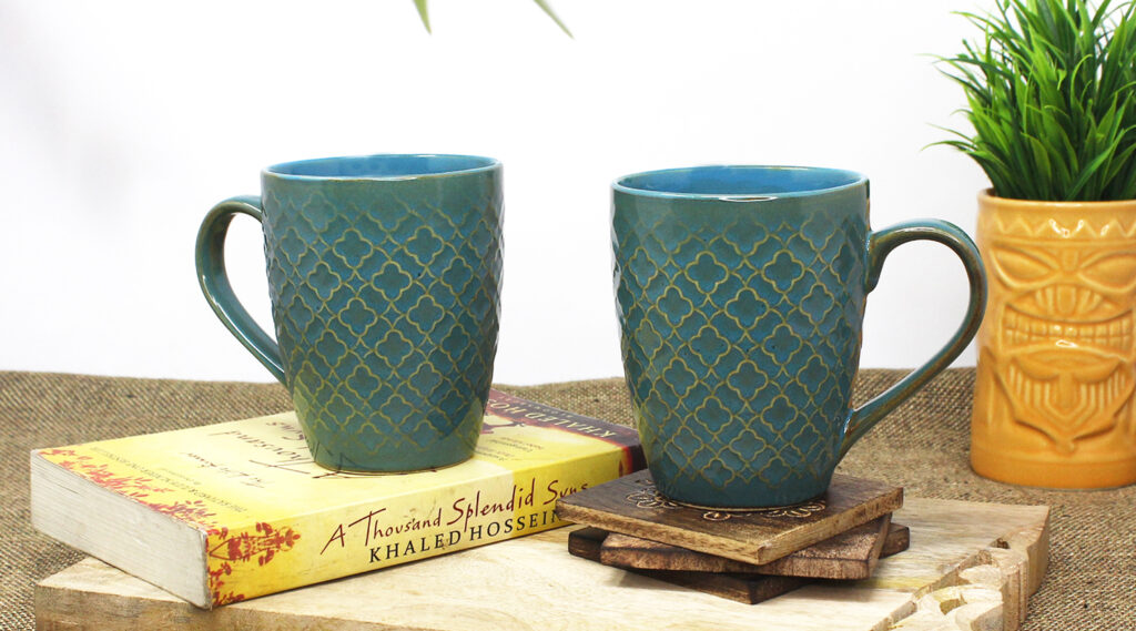Teal Green Ceramic Coffee Mugs - TAE