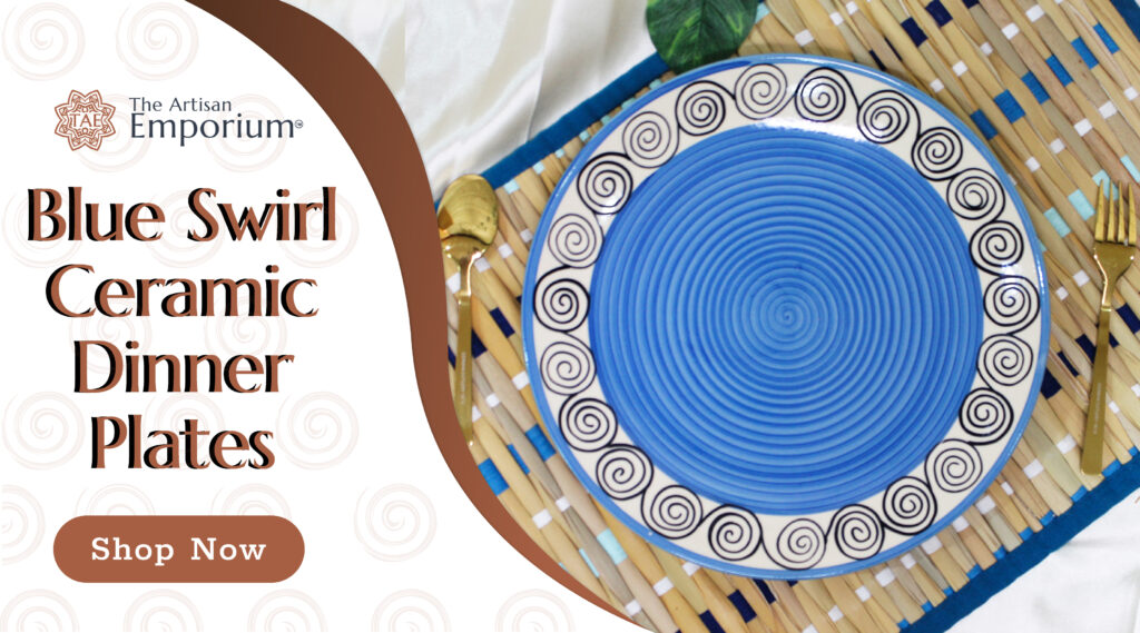 The Artisan Emporium Blue Ceramic Dinner Plate