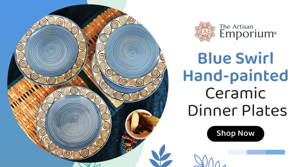 Shop Blue Swirl Ceramic Dinner Plates At The Artisan Emporium