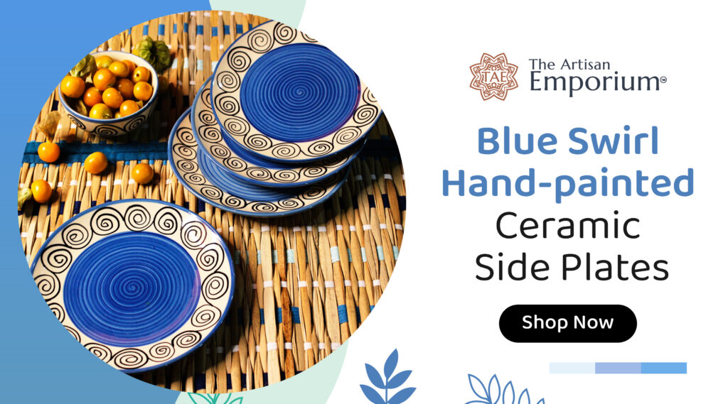 Buy Blue Swirl Ceramic Side Plates At The Artisan Emporium