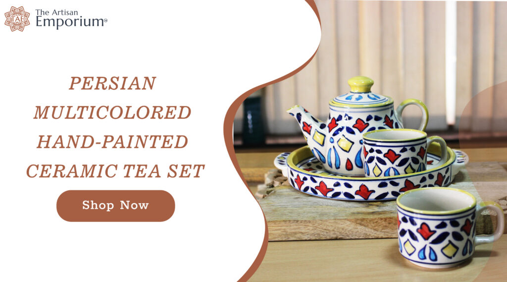 The Artisan Emporium Persian Multicolor Hand-painted Ceramic Tea Set