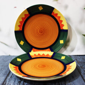 Boho Fiesta Ceramic Dinner Plates Set Of 2 - The Artisan Emporium