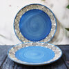 Blue Swirl Ceramic Dinner Plates Set Of 2 - The Artisan Emporium