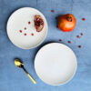 Subhra White Matte Ceramic Side Plates Set Of 2 - The Artisan Emporium