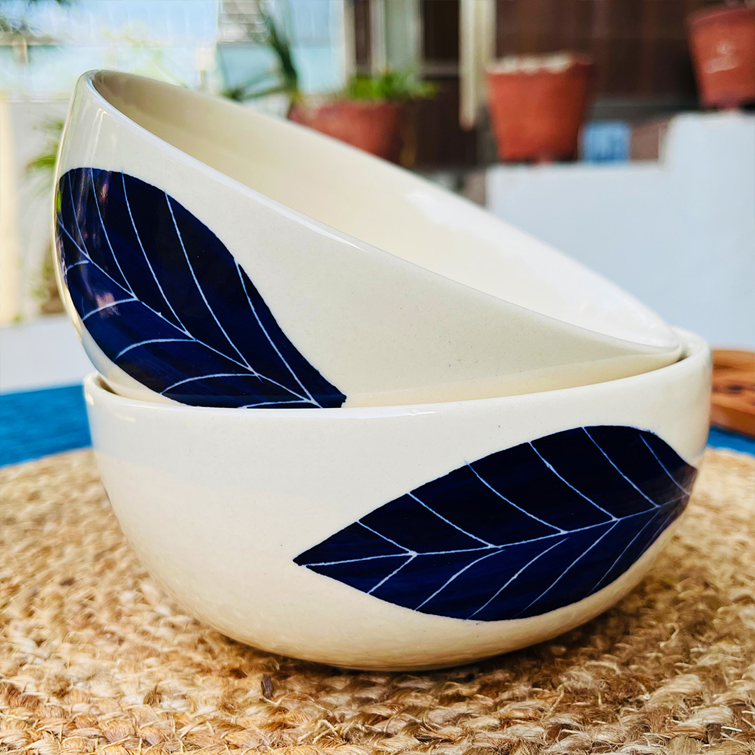 Patram Ceramic Serving Bowls Set Of 2 - The Artisan Emporium