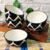 Black Moroccan Small Ceramic Katori Bowls Set Of 6 - The Artisan Emporium