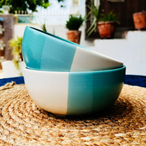 Trihni White Matte Ceramic Serving Bowls Set Of 2 - The Artisan Emporium