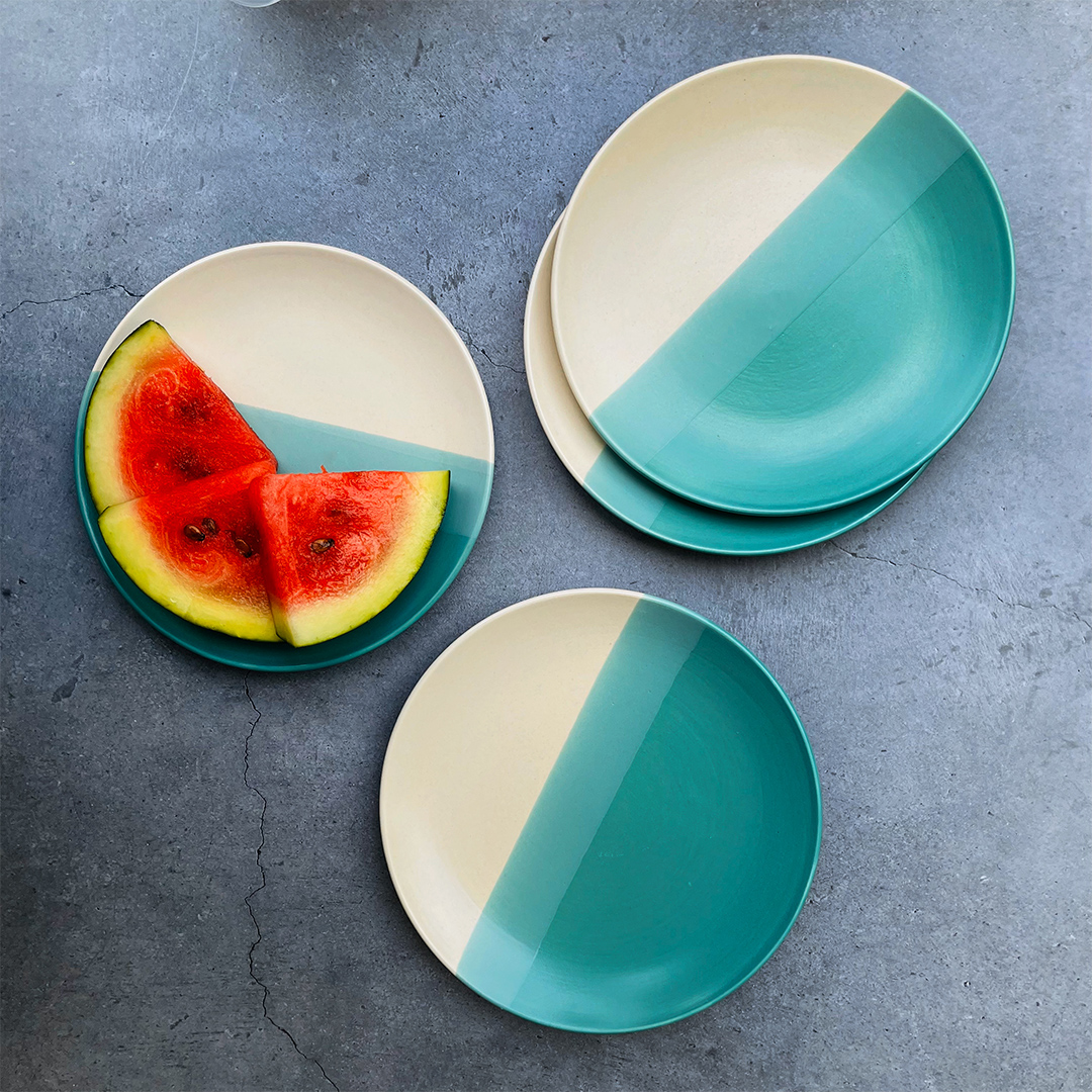 Trihni Ceramic Side Plates Set Of 4 - The Artisan Emporium