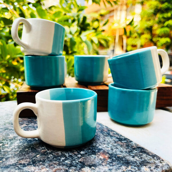 Trihni Ceramic Tea Cups Set Of 6 - The Artisan Emporium