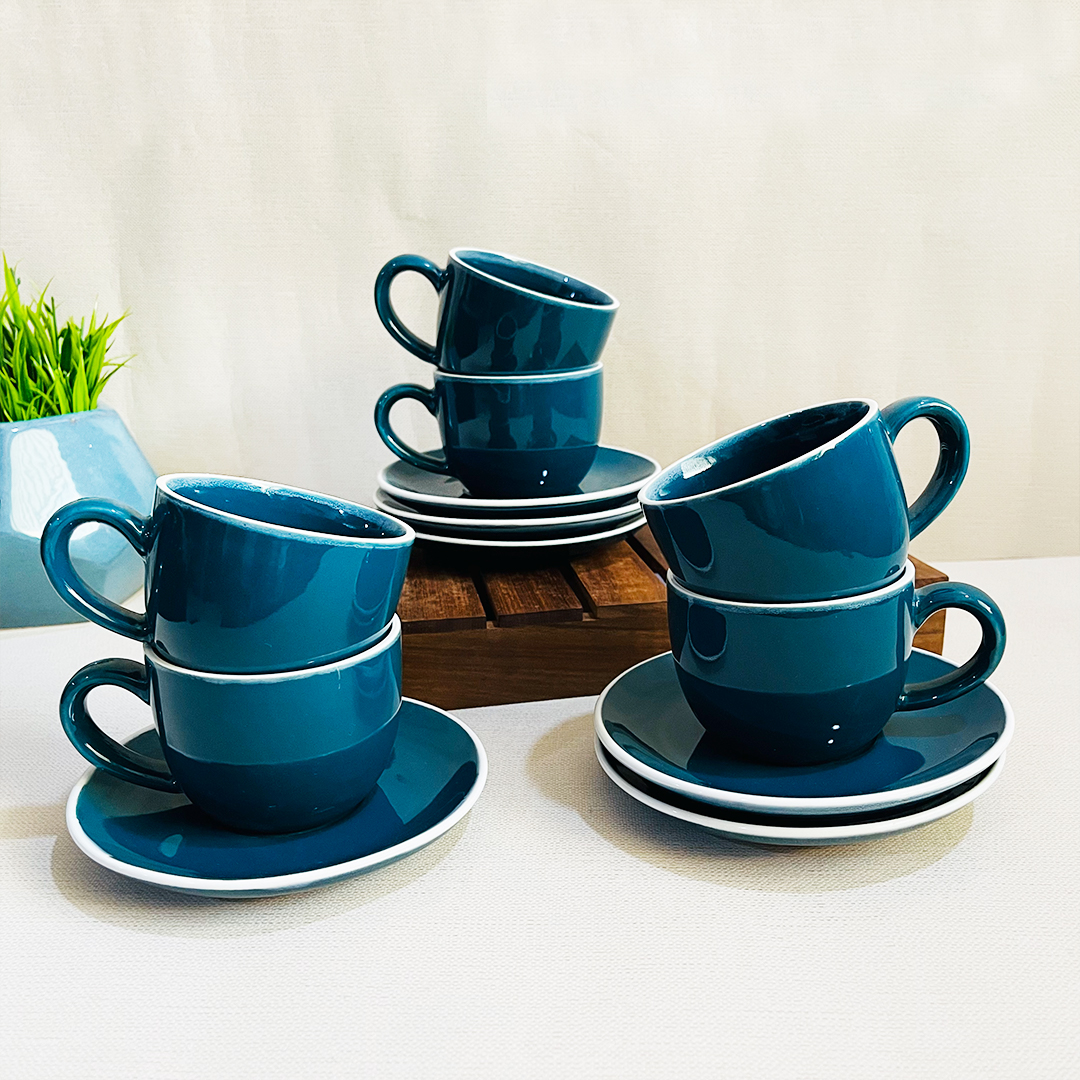 Retro Green ceramic Cup & saucer set