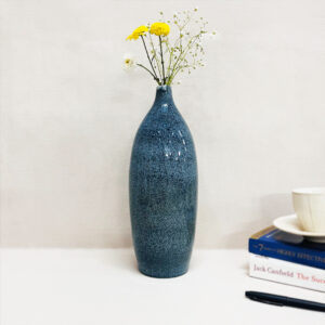Frosty Blue long Bud Flower Vase