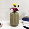 Rustic Green Chiseled medium flower vase - The Artisan Emporium